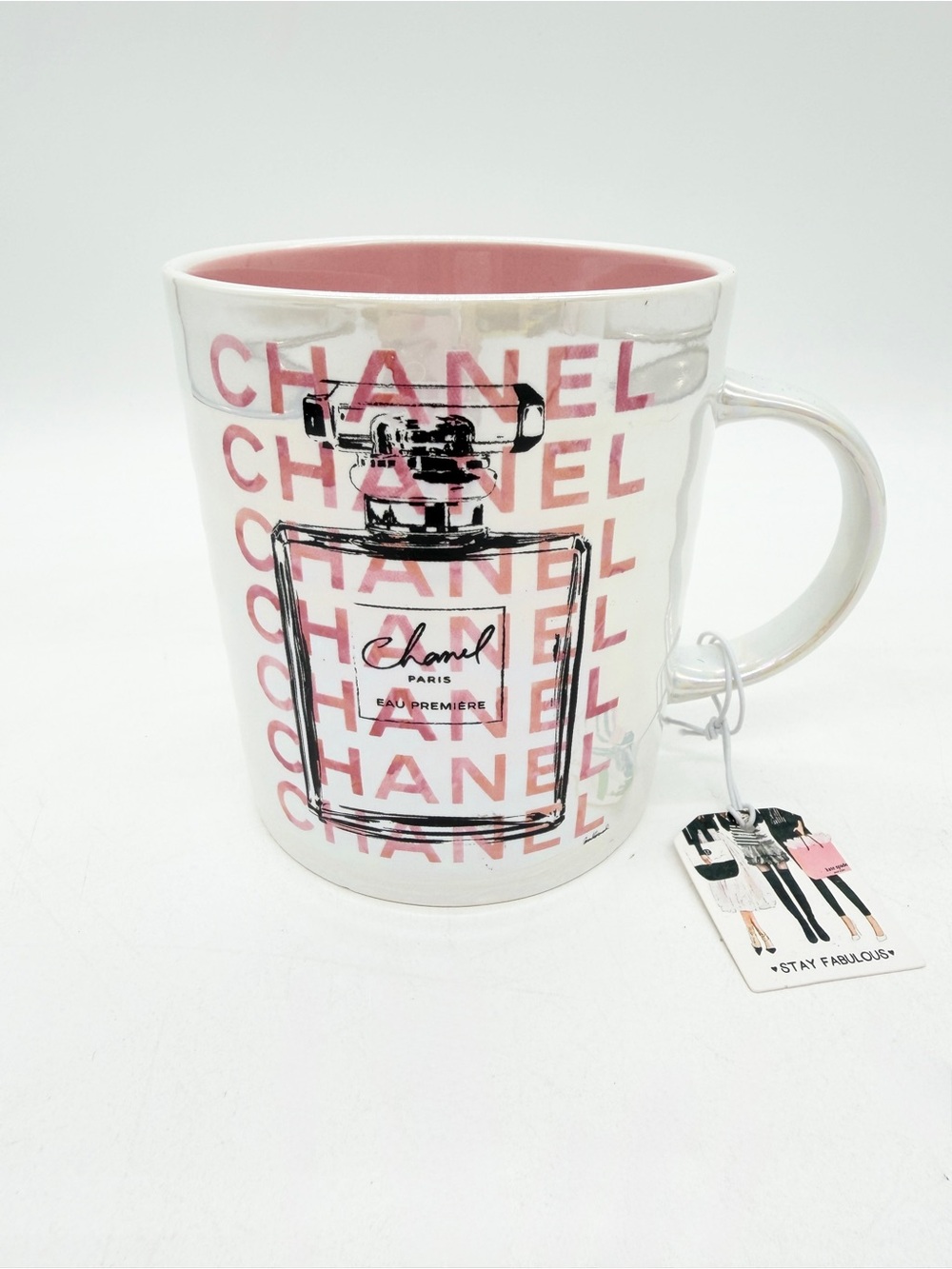Amanda Greenwood Art Iridescent Pink Coffee Mug Cup NWT